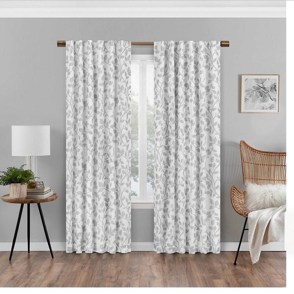 Like new, 4 panels, farmhouse style blackout curtain